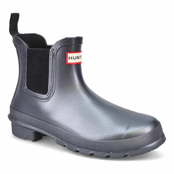 Hunter Shoes - Hunter women’s Nebula Chelsea low charcoal grey rain weather boots (NWOT)
